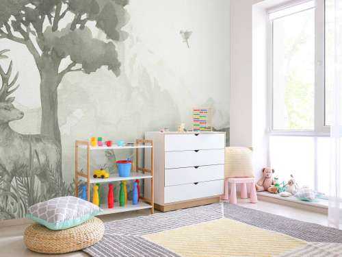 Forest animals in green