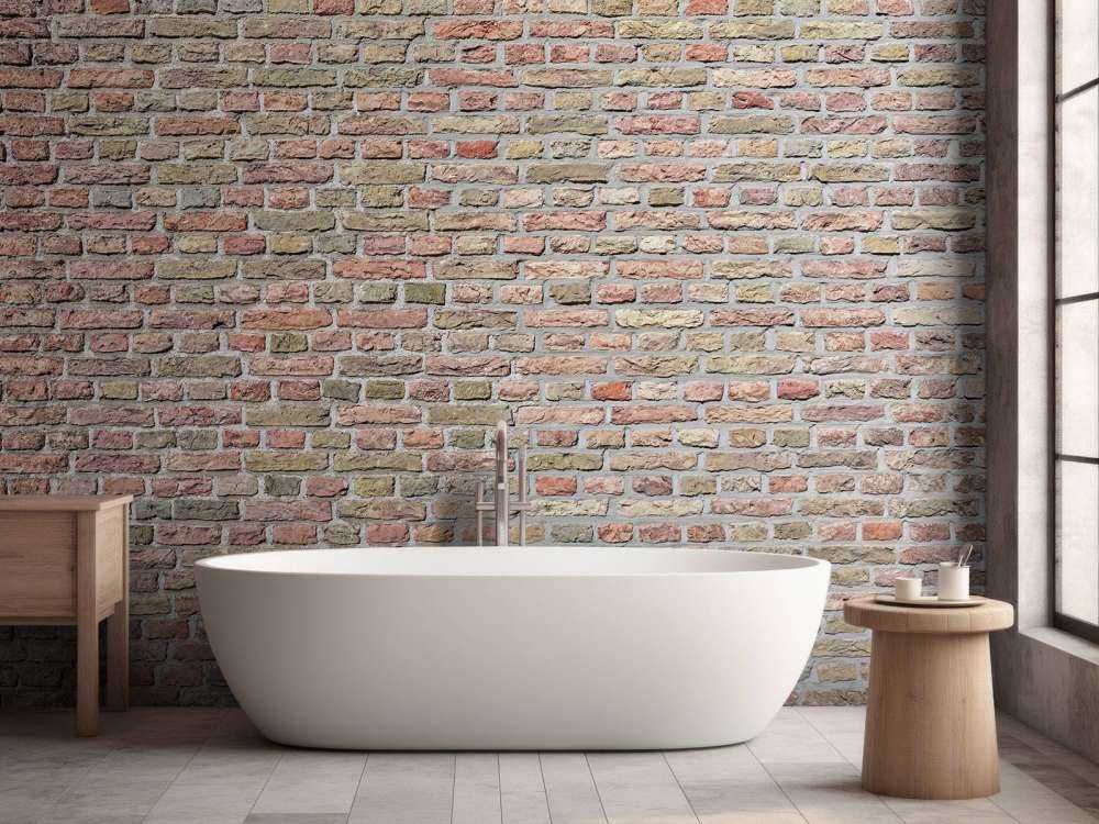 Brick wall with restored joints