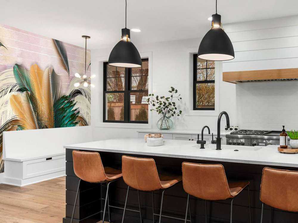 Feathers in flower shape