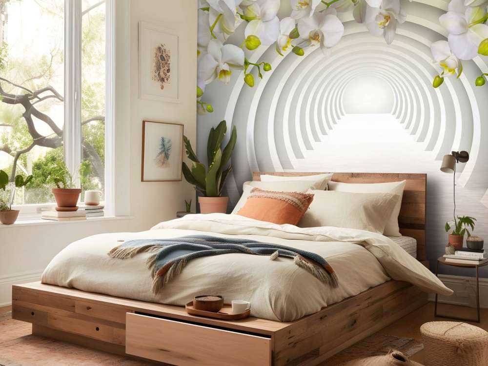 Tunnel with orchids