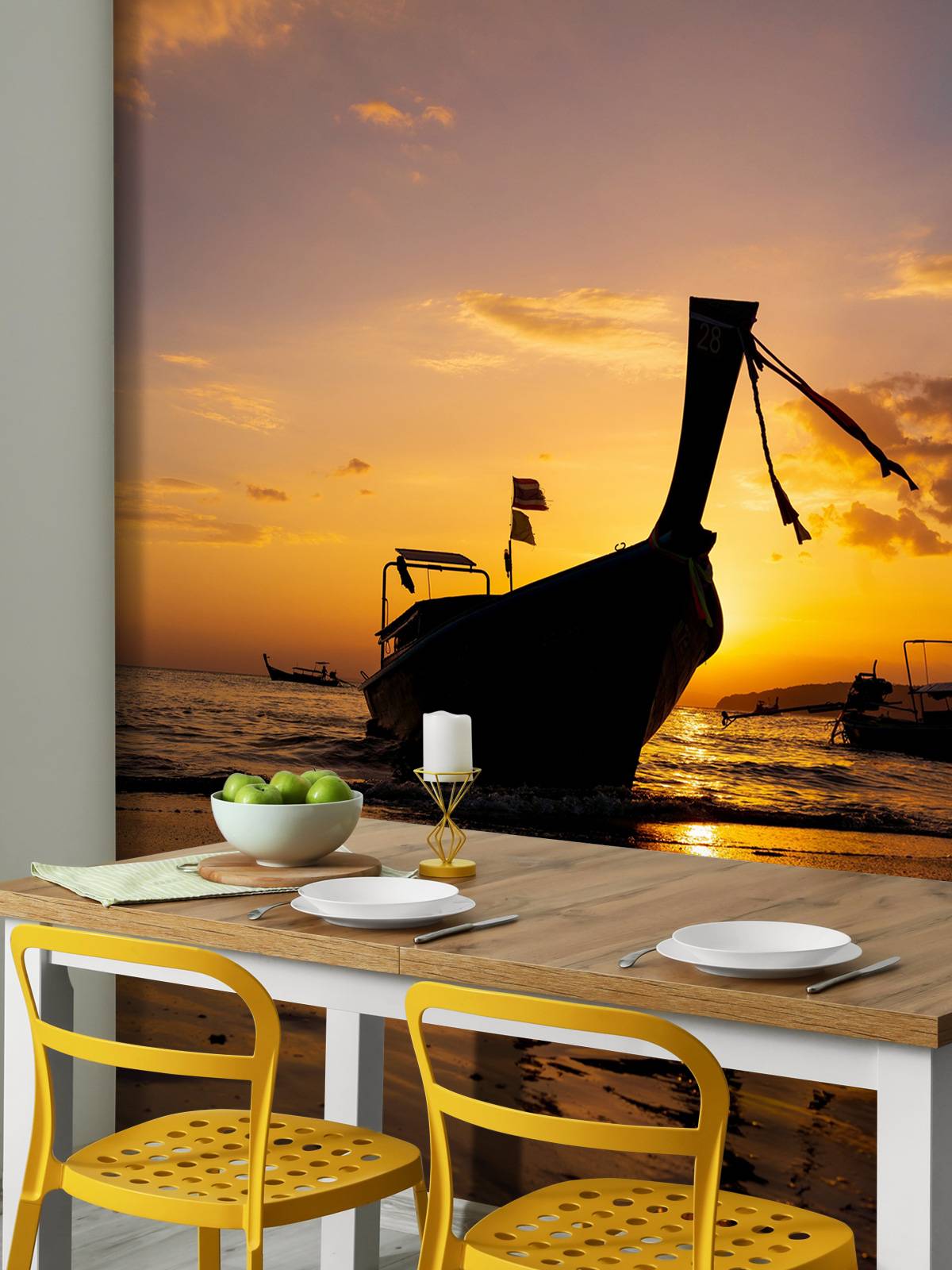 Traditional long tail boat