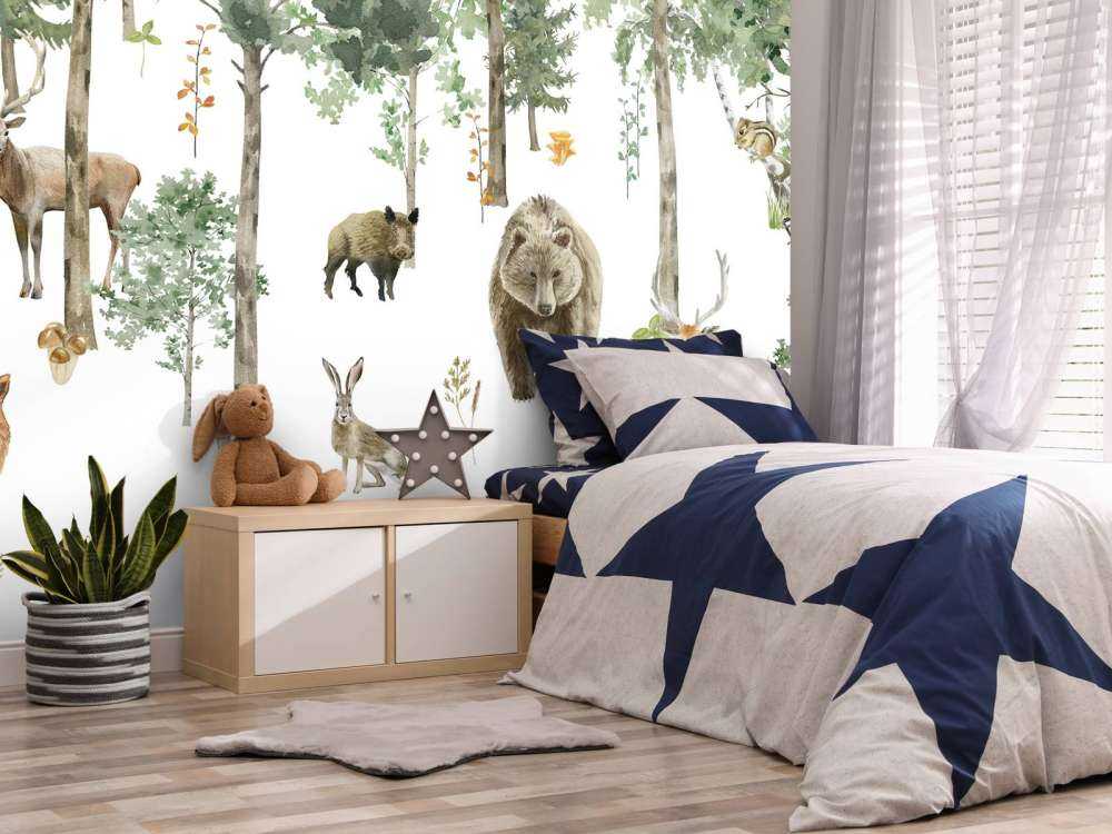 Forest animals of watercolour