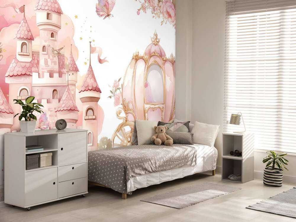 Fairy tale castle and rose carriage