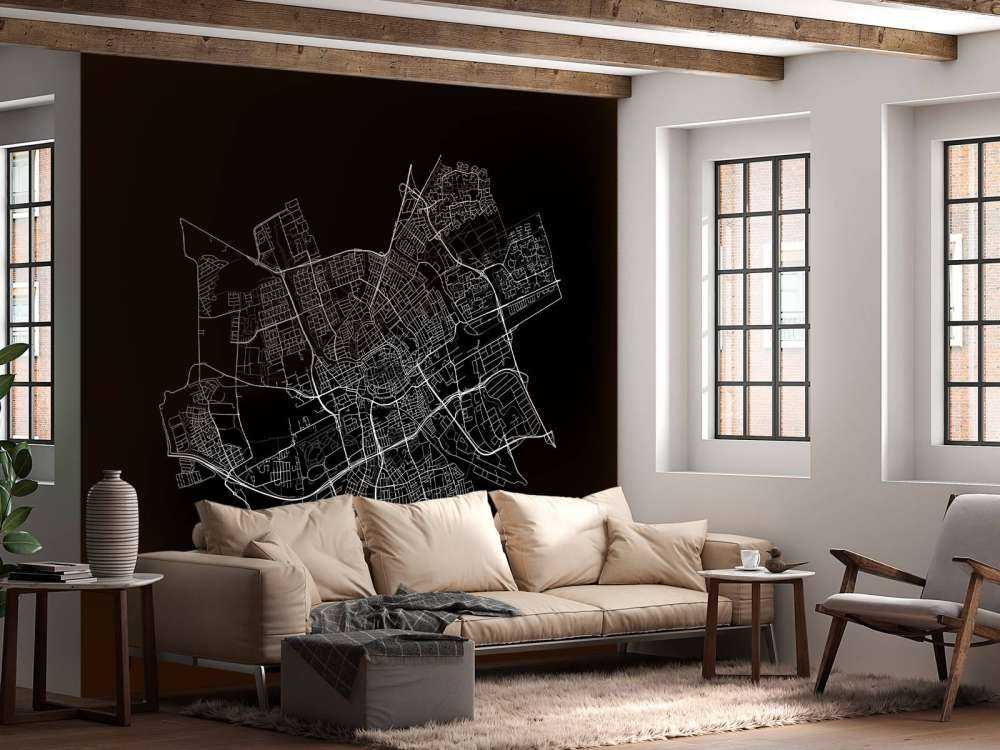 Map of Groningen, black