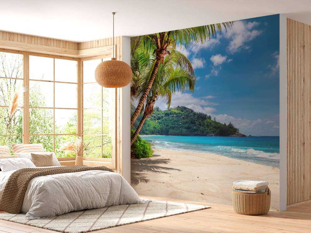 Beautiful beach with palms