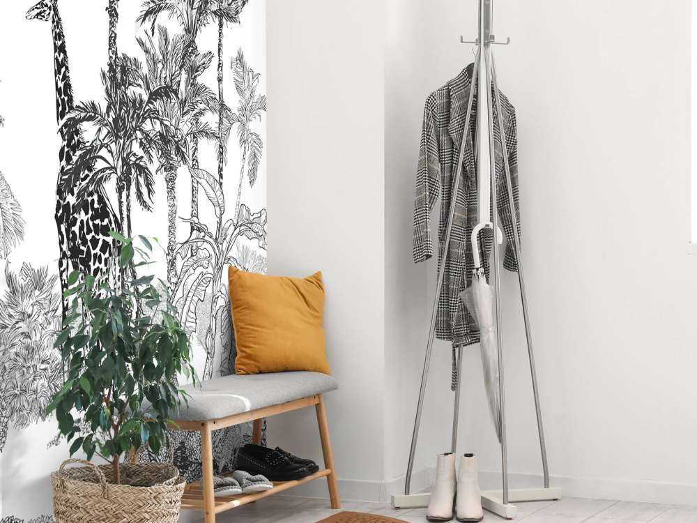 Sketched animals in the jungle