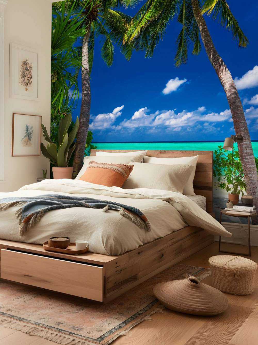 Palm trees on an island