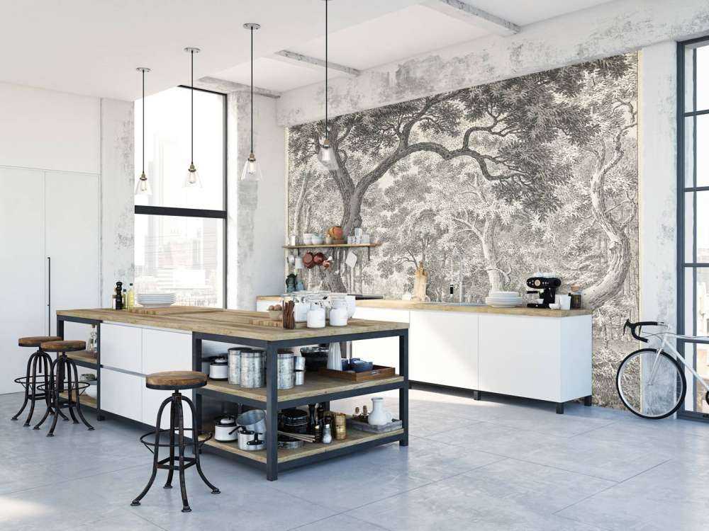 Forest view with two deer