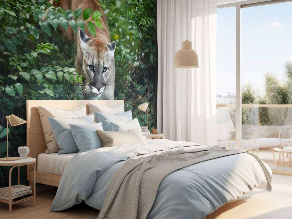 Sneaking mountain lion