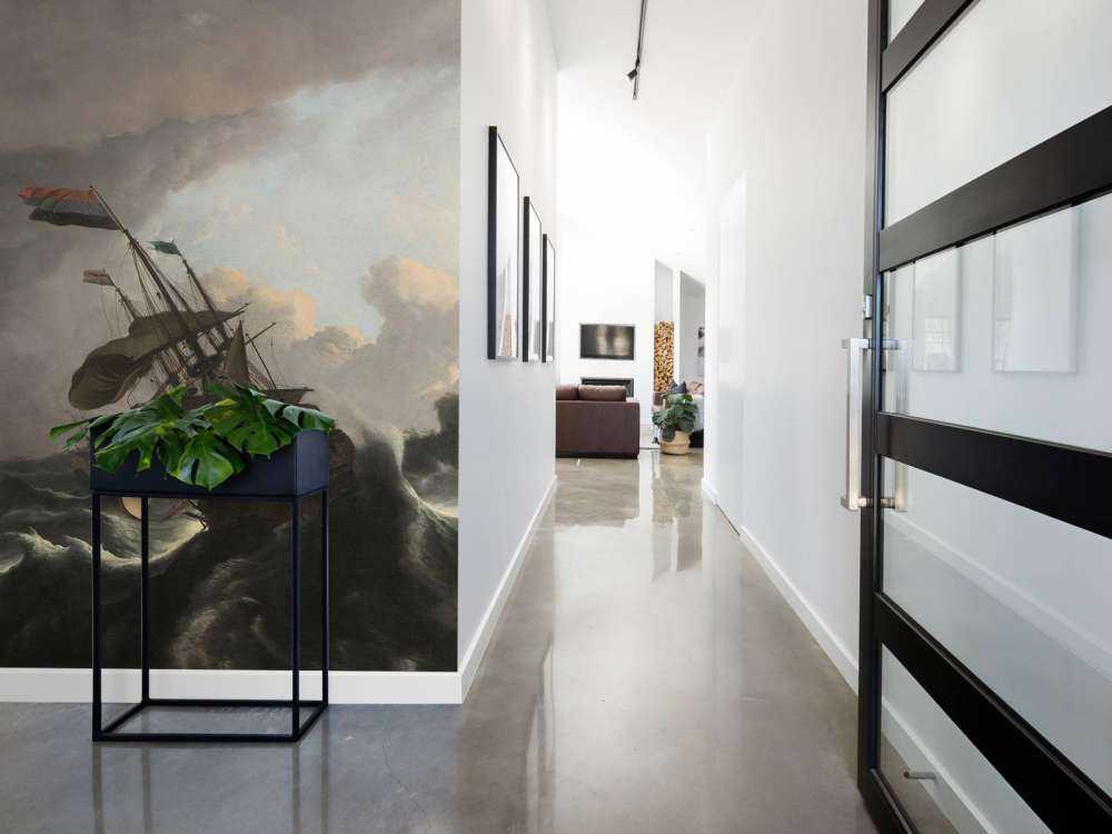 Warships during a storm