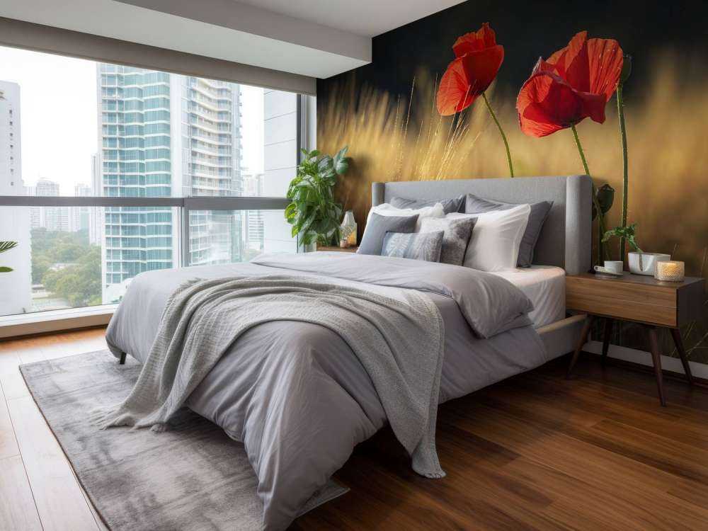 Poppies in a wheat field