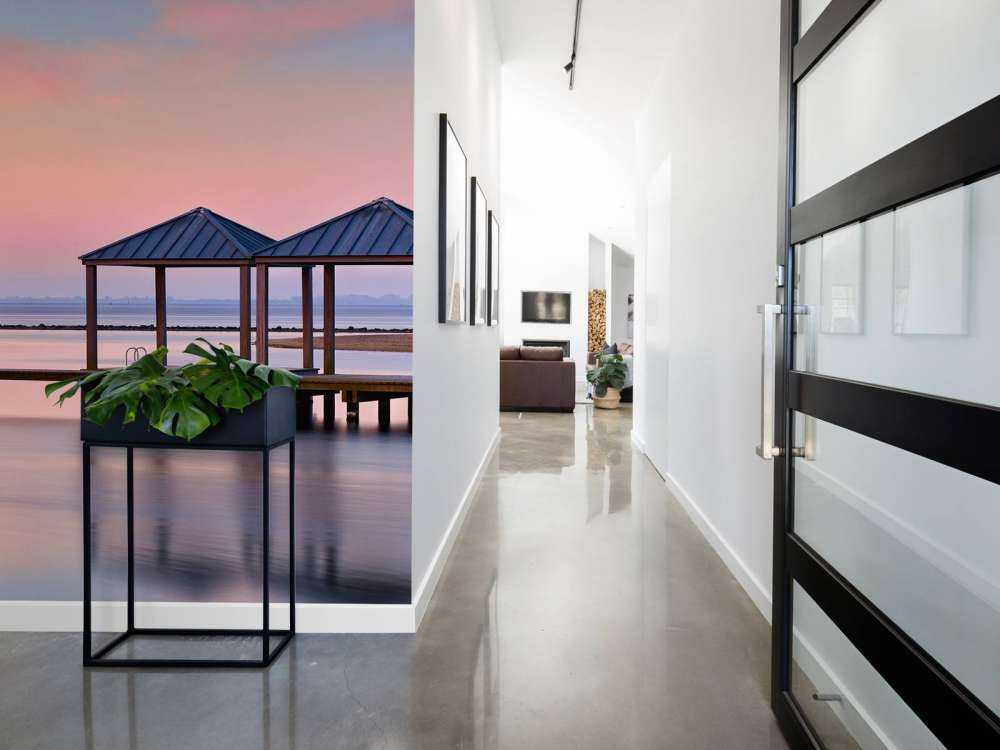 Swimming jetty at sunrise