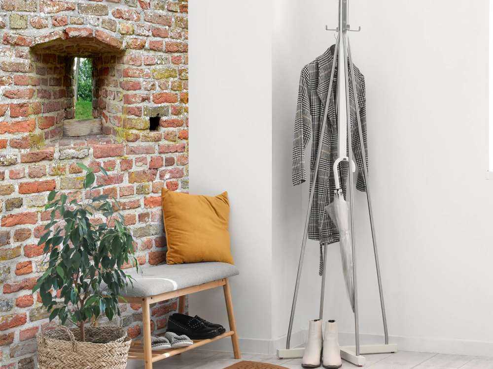 City wall with view through