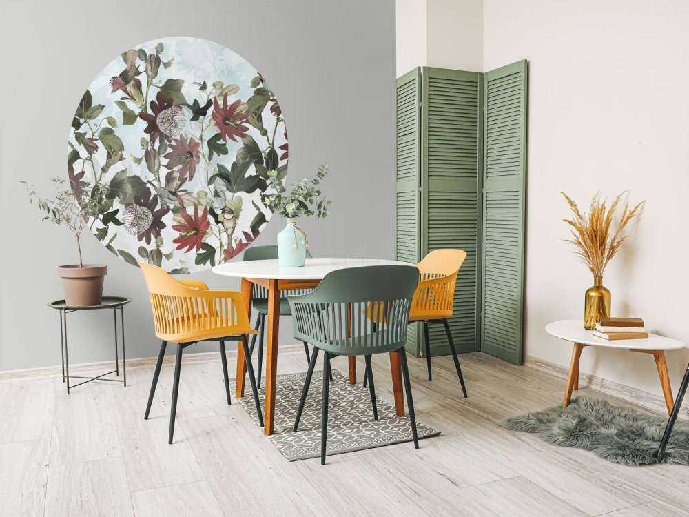 Seven Birds in Enchanted Foliage - Soft Blue