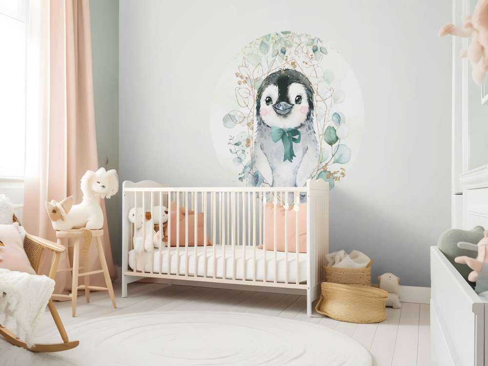 Little penguin and green bow