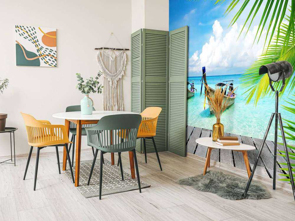 Boat and a palm tree