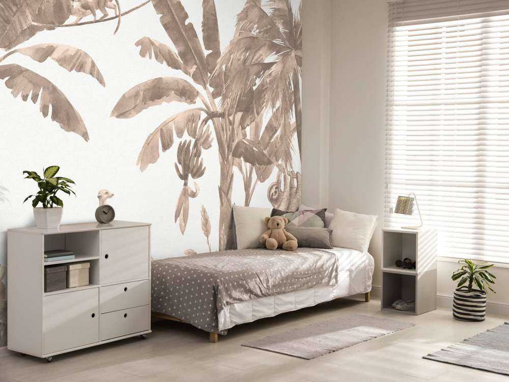 Small jungle animals in taupe