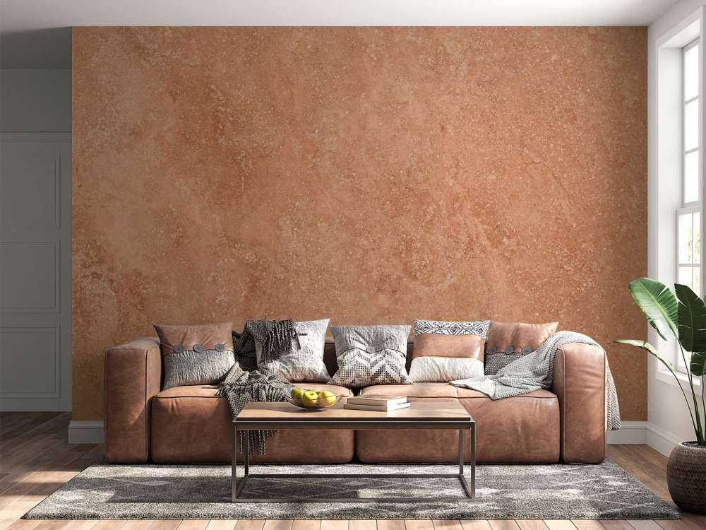 Terracotta coloured marble