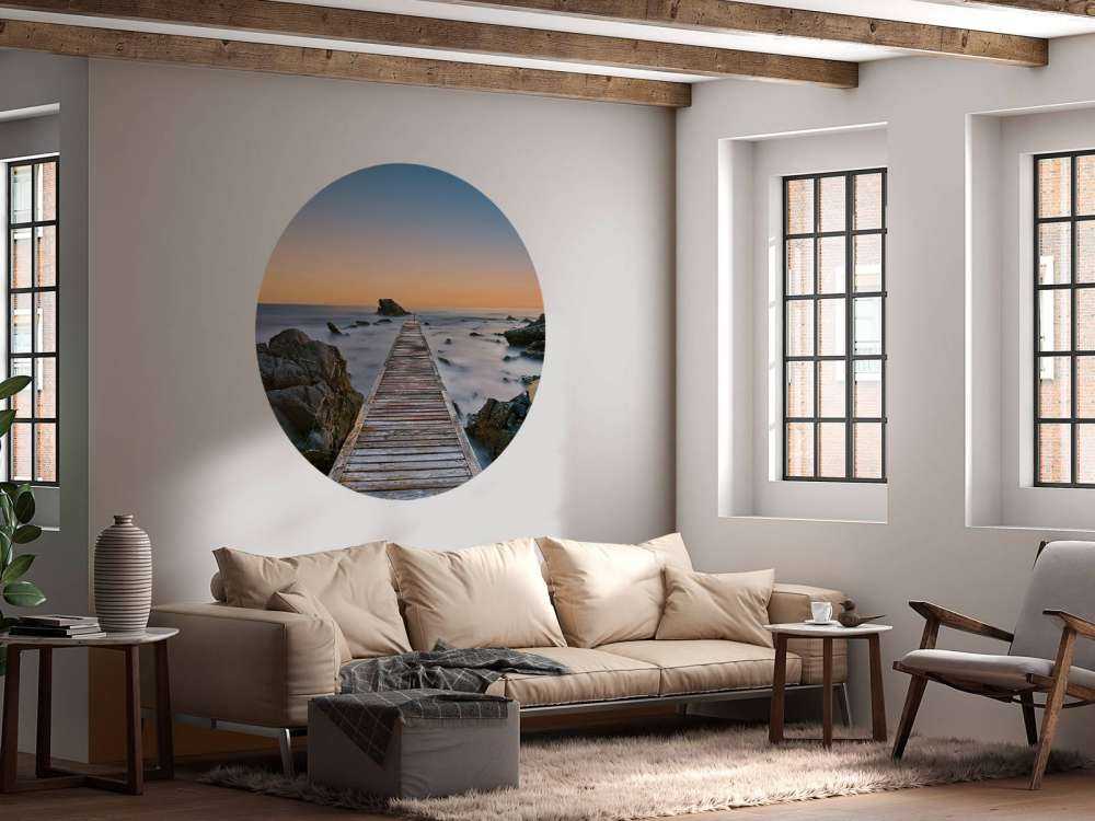 Jetty at rocky coast