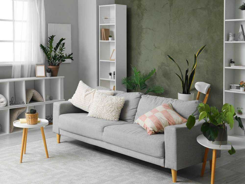 Green concrete with sweeping cracks