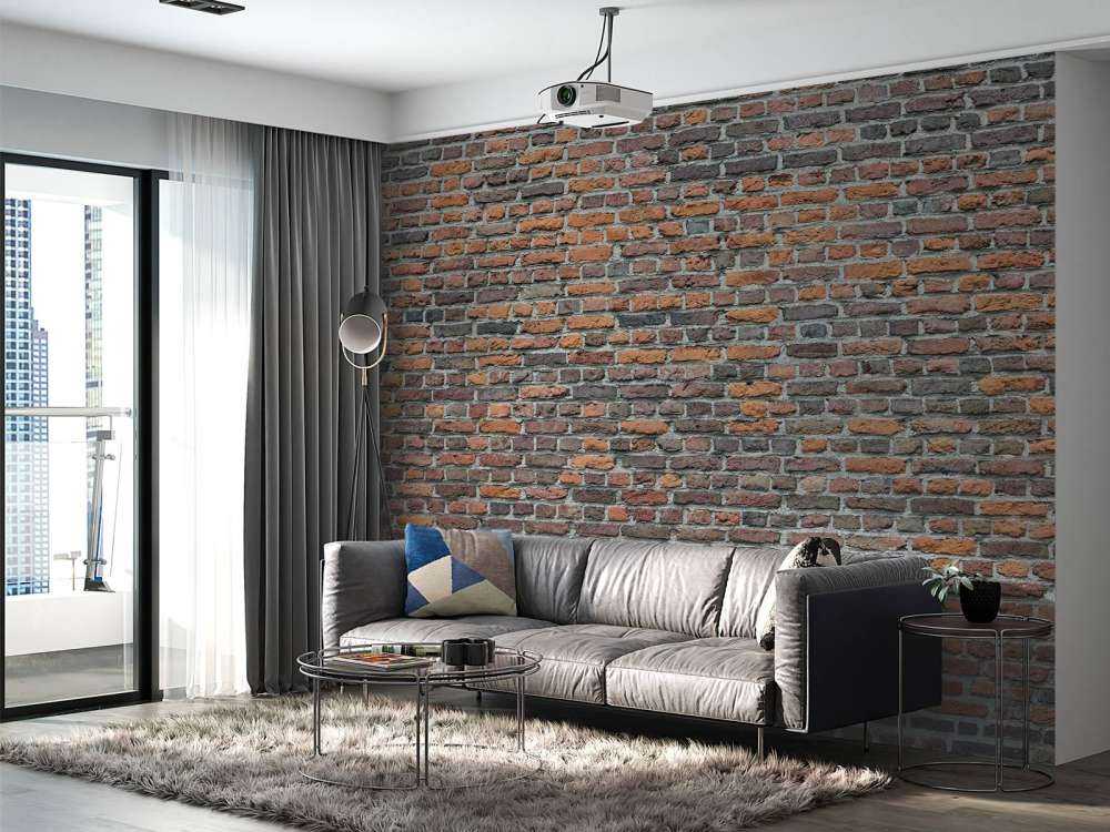 Restored old brick wall