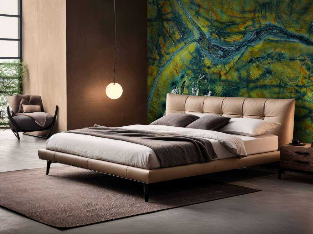 Green marble with orange