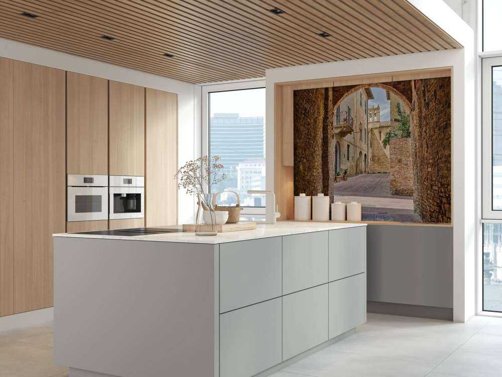 See-through street with arch