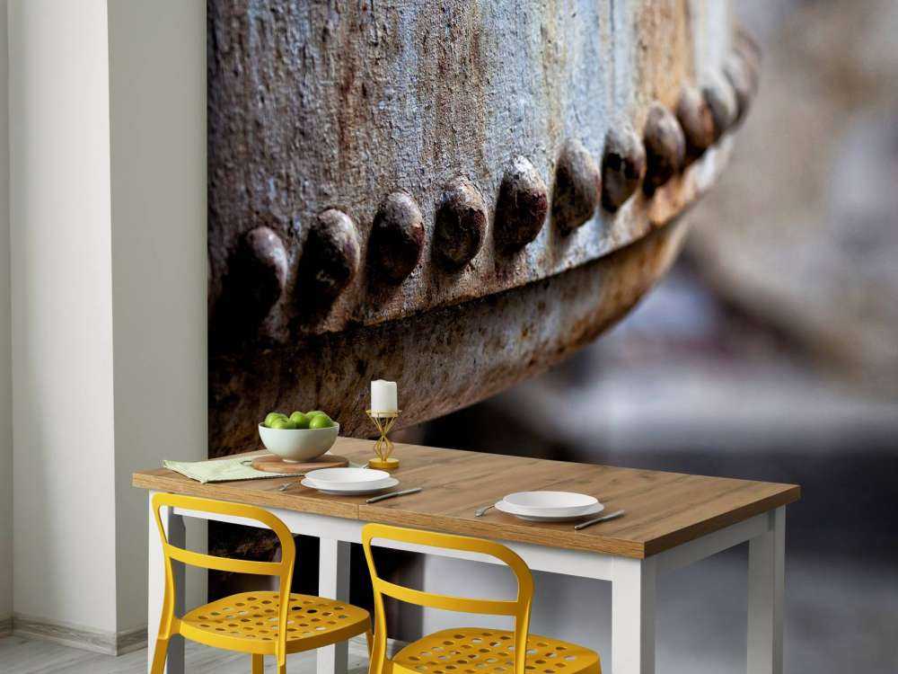 Detail of a rusted steam boiler