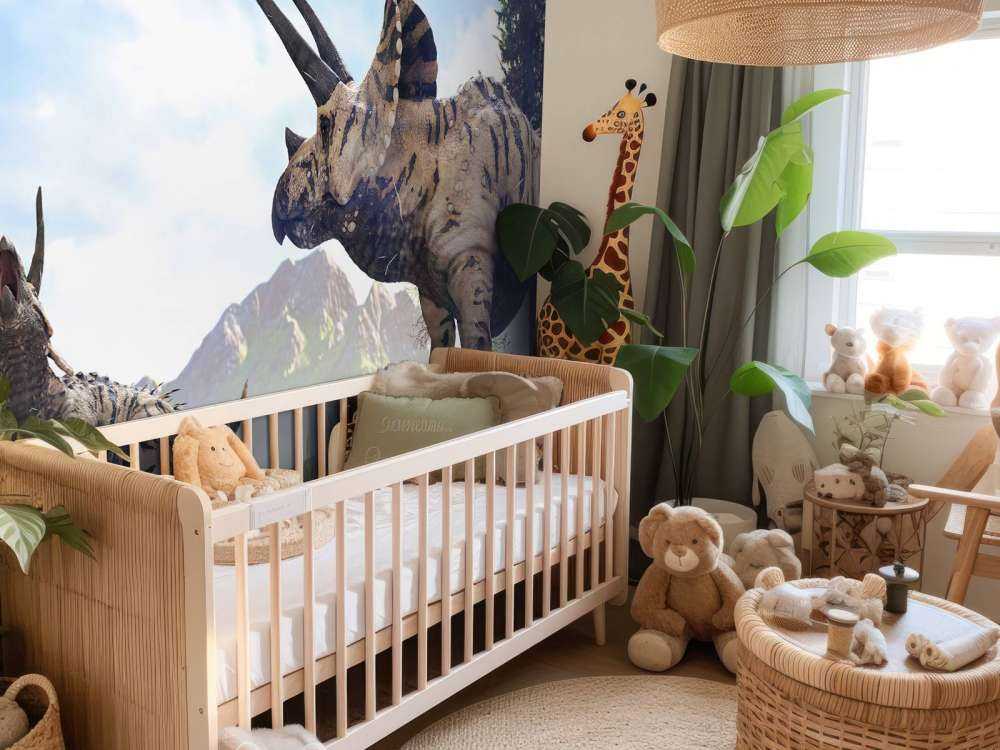 Dinosaurs walking through the countryside