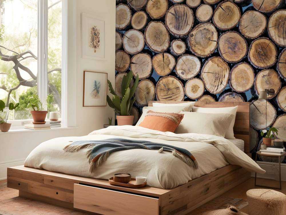 Stacked logs