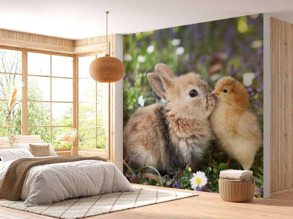 Rabbit and chick