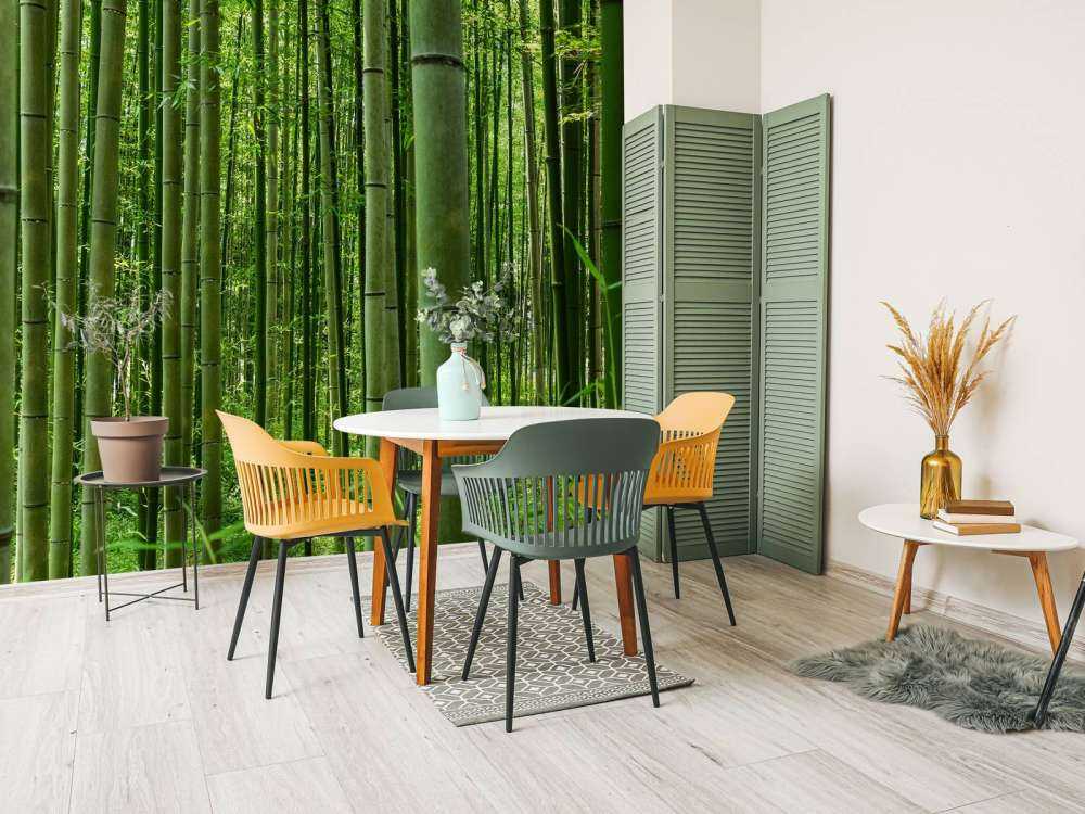 In the middle of the bamboo forest