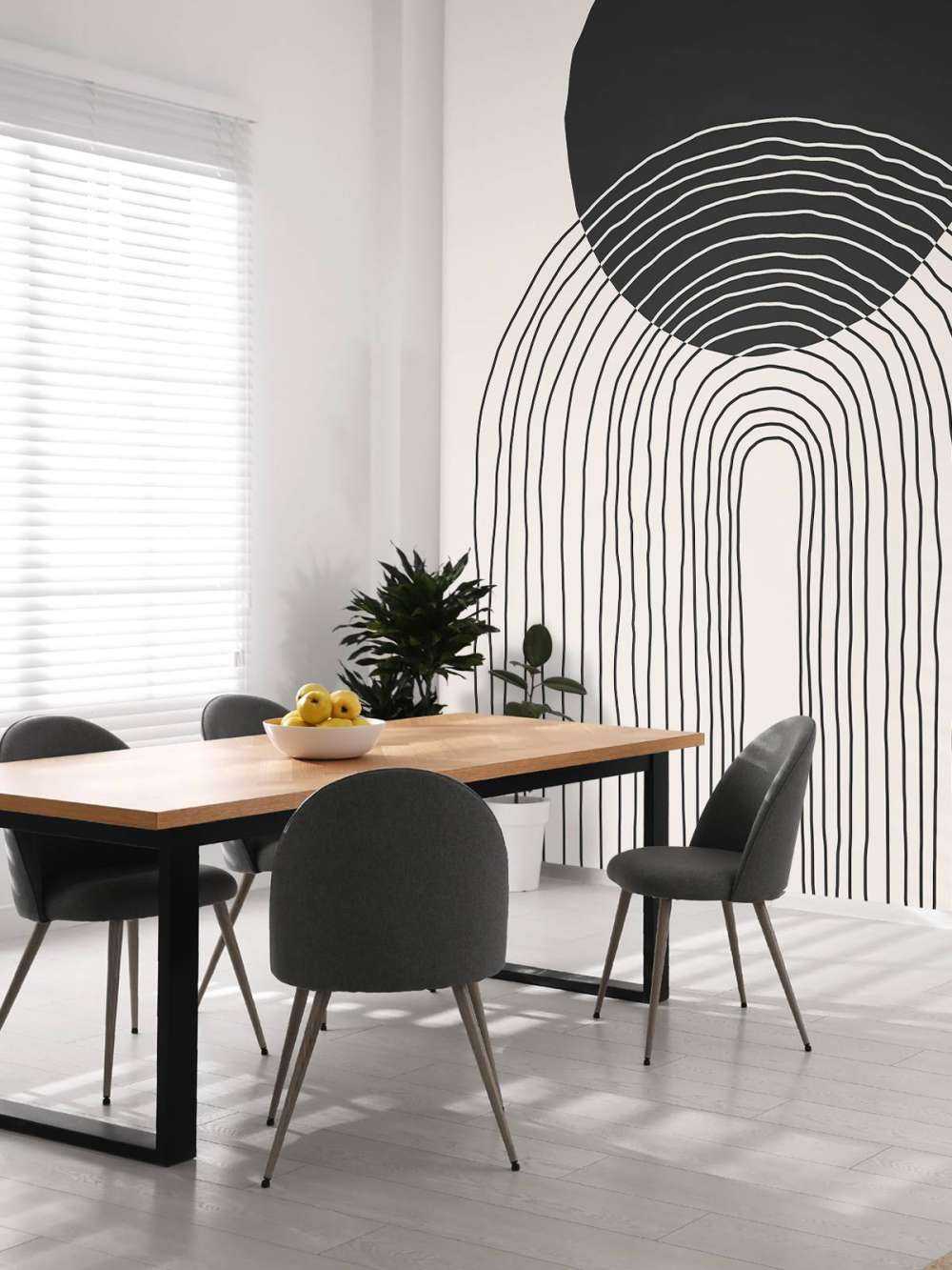 Gebogen lijnen en cirkel