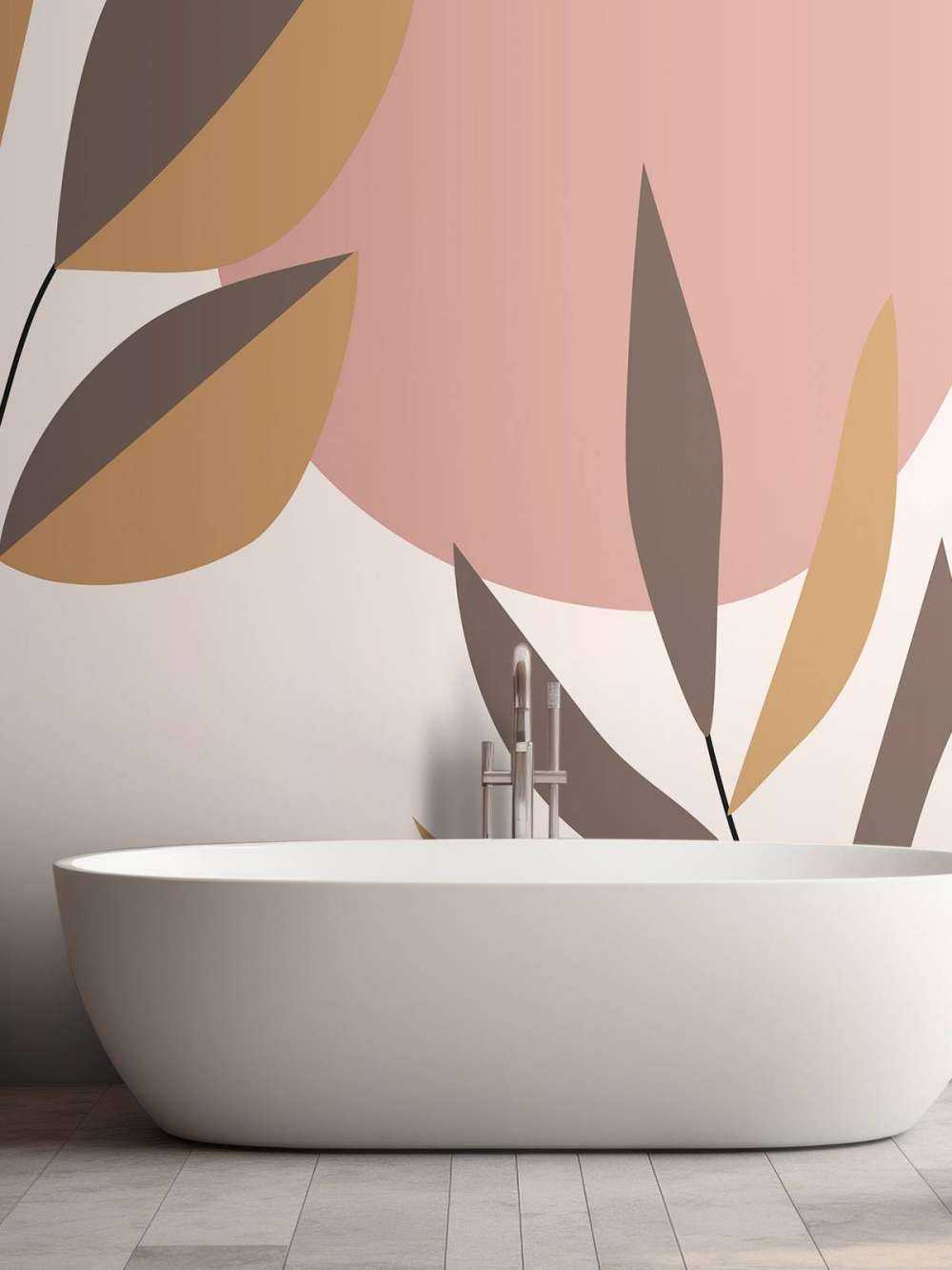 Roze cirkel met planten