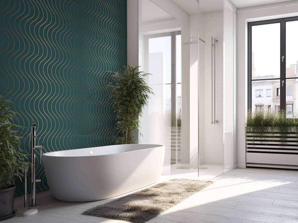 Wavy teal pattern