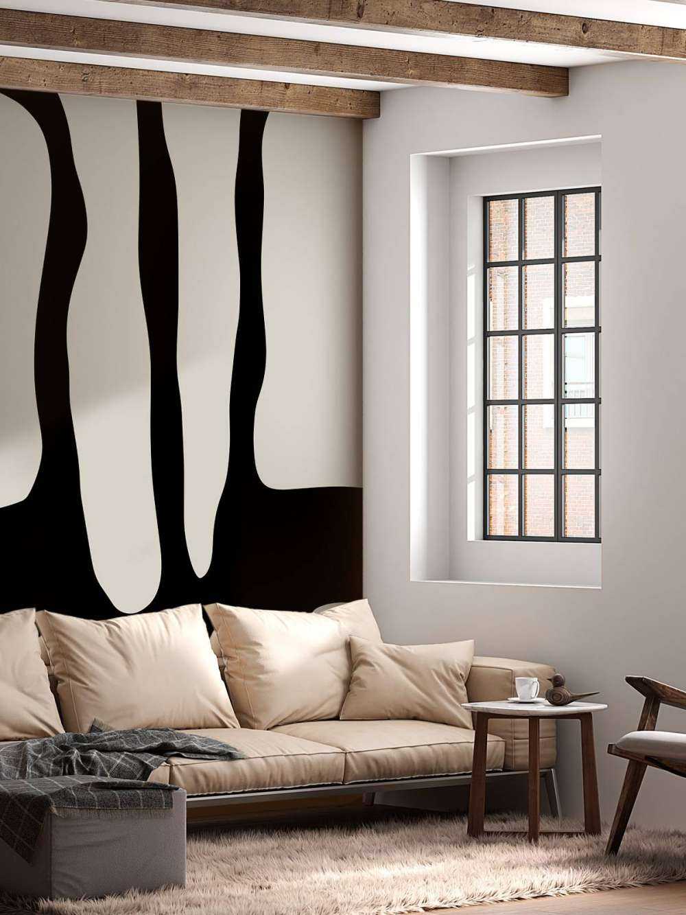 Abstracte vormen in zwart-wit