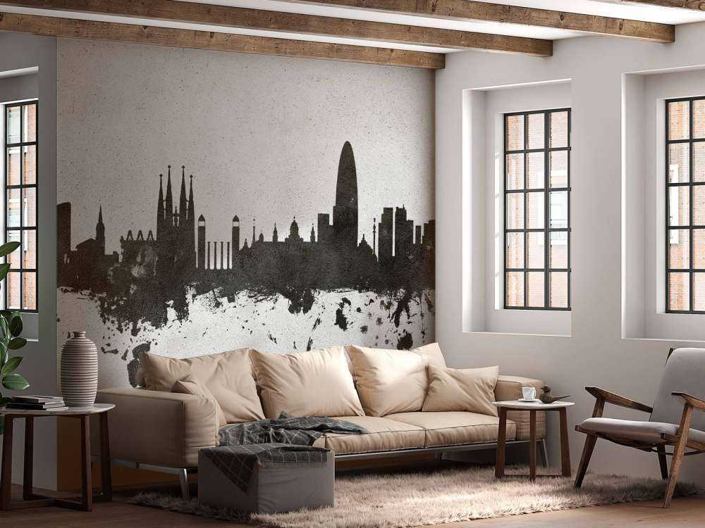 Watercolor skyline, Barcelona