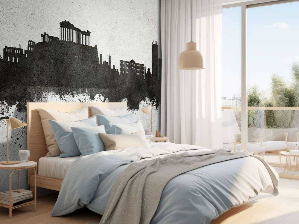 Watercolor skyline, Athens