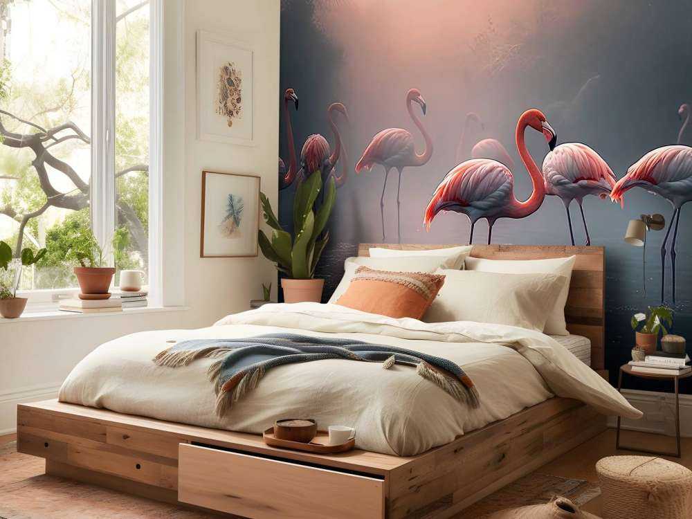 Misty Dawn Flamingos