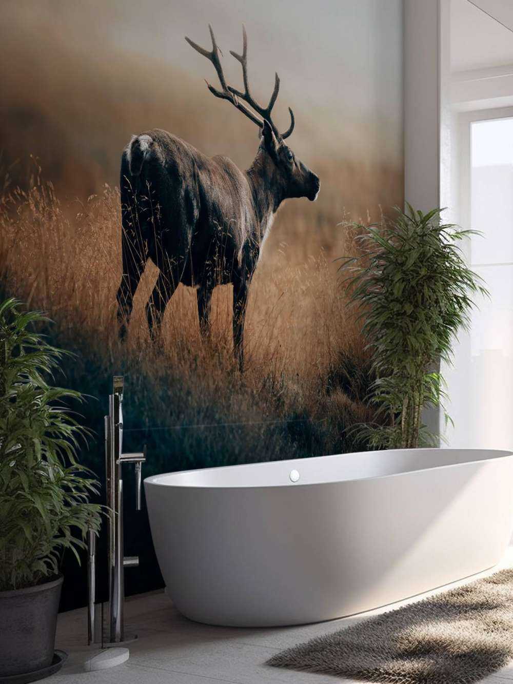 Reindeer in the high grass