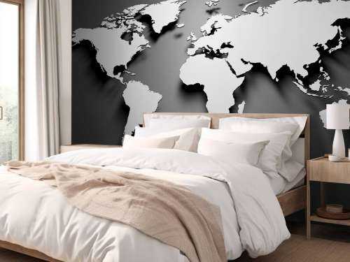 3D World map black