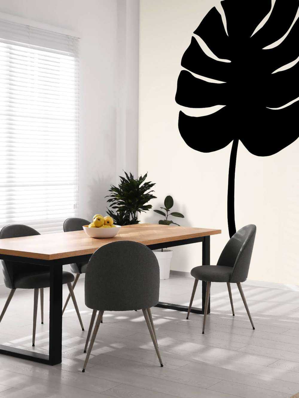 Monstera Leaf Black