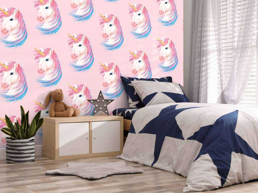 White unicorn with golden horn