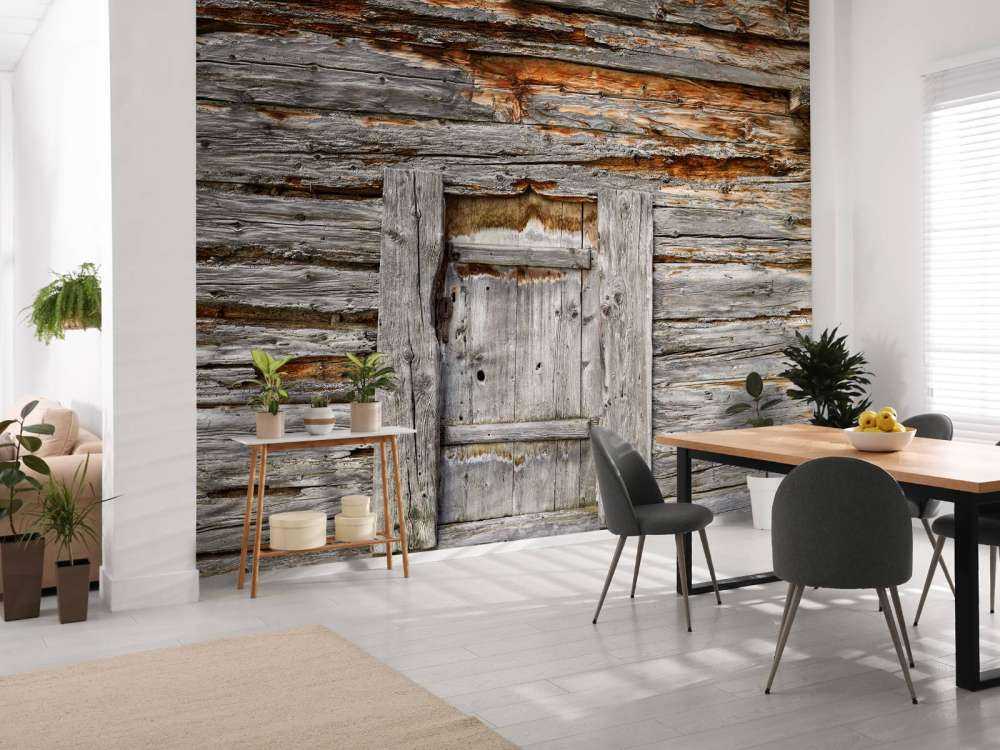 Old wood with door