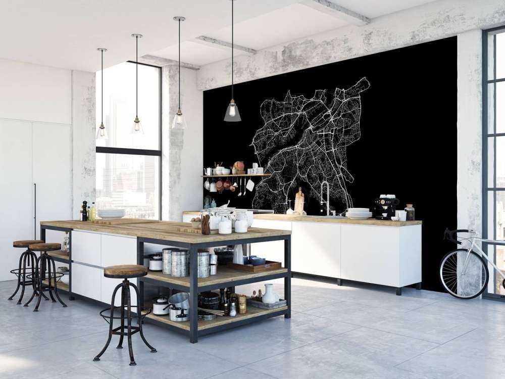 Plattegrond van Gotenburg, zwart