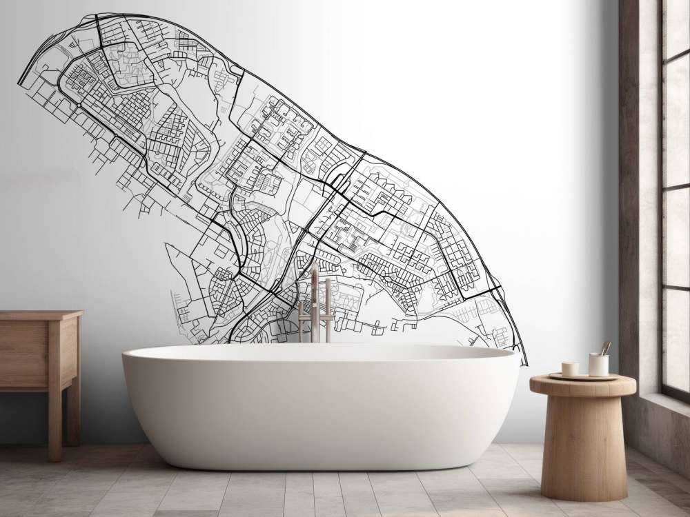 Plattegrond Amsterdam noord, wit