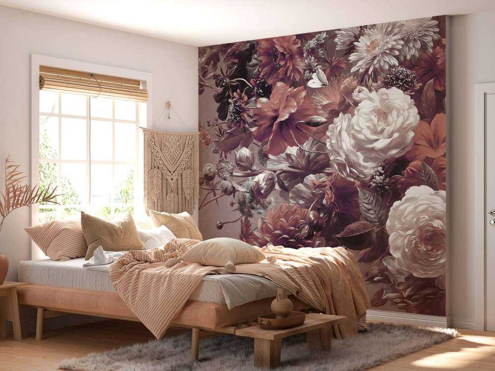 Big bouquet with orange poppies