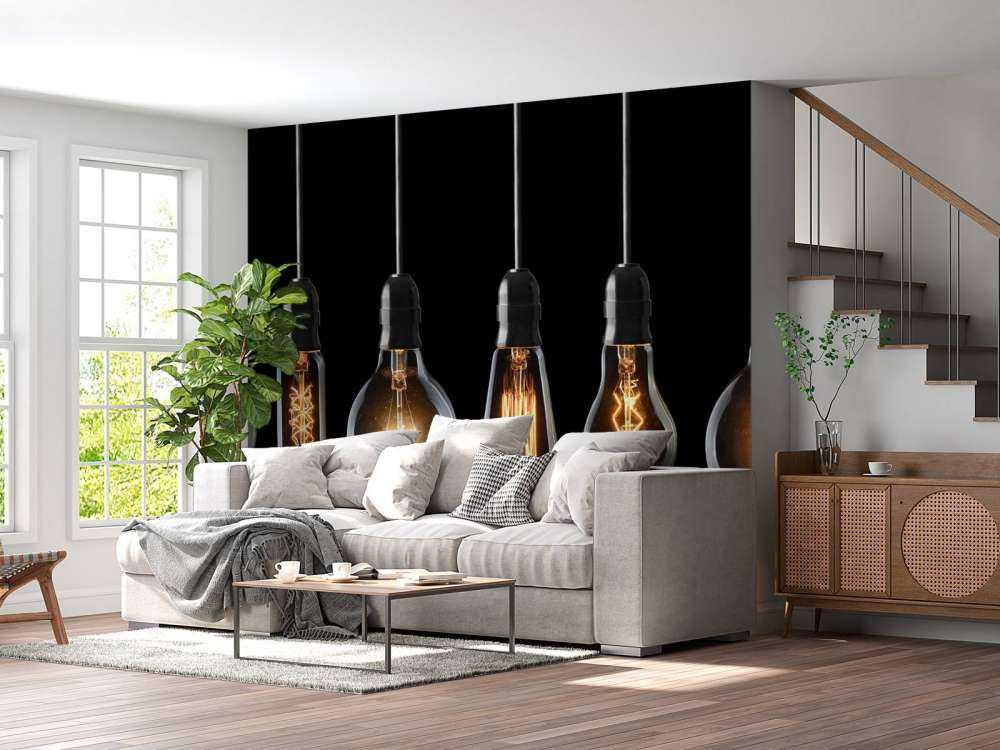 Lamps on a black background