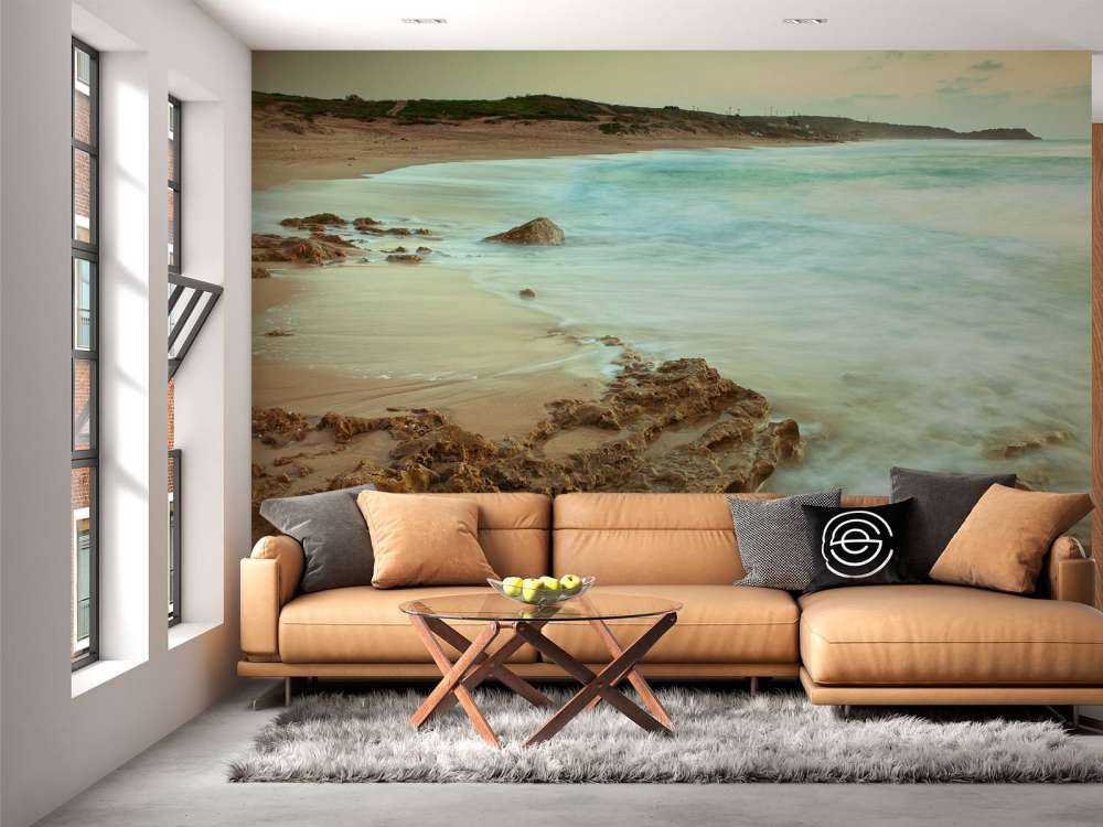 Quiet beach with rocks