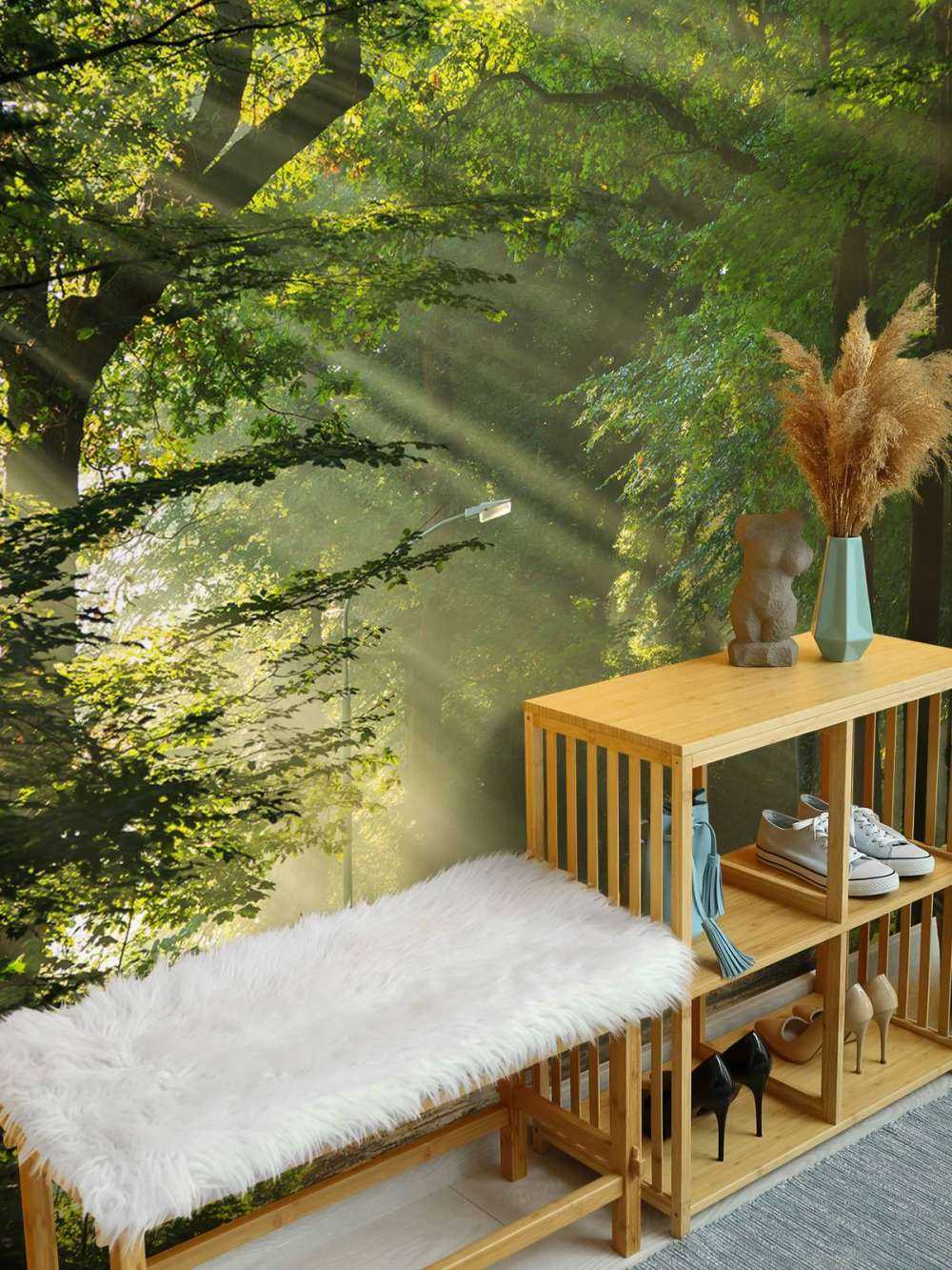 Sunbeams through the trees